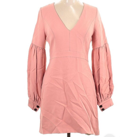 Alexis Ellena Mini Shift Dress Long Balloon Sleeves Pink Women L Party Wedding - Picture 4 of 9
